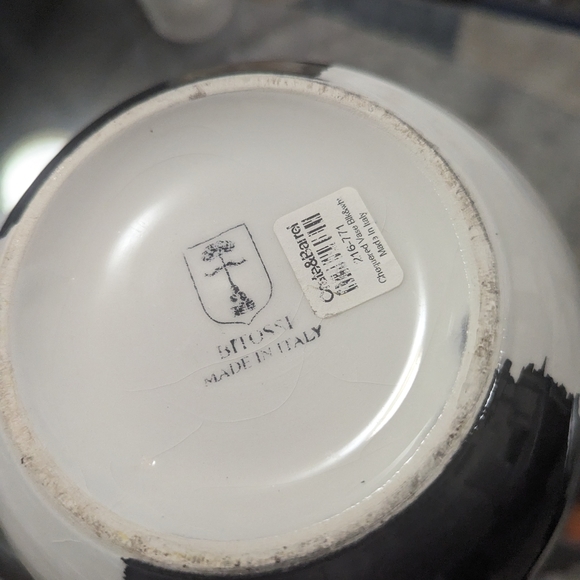 VINTAGE BITOSSI BLACK WHITE CERAMIC ITALIAN VASE - Picture 4 of 4